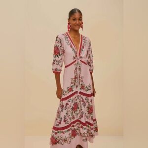 Farm Rio Pink Flower Tapestry Lenzing™
Ecovero™ Euroflax Maxi Dress